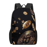 Bitcoin Money Currency Print 16-Inch Teen School Bag Boys Girls Kids