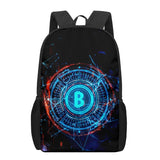 Bitcoin Money Currency Print 16-Inch Teen School Bag Boys Girls Kids