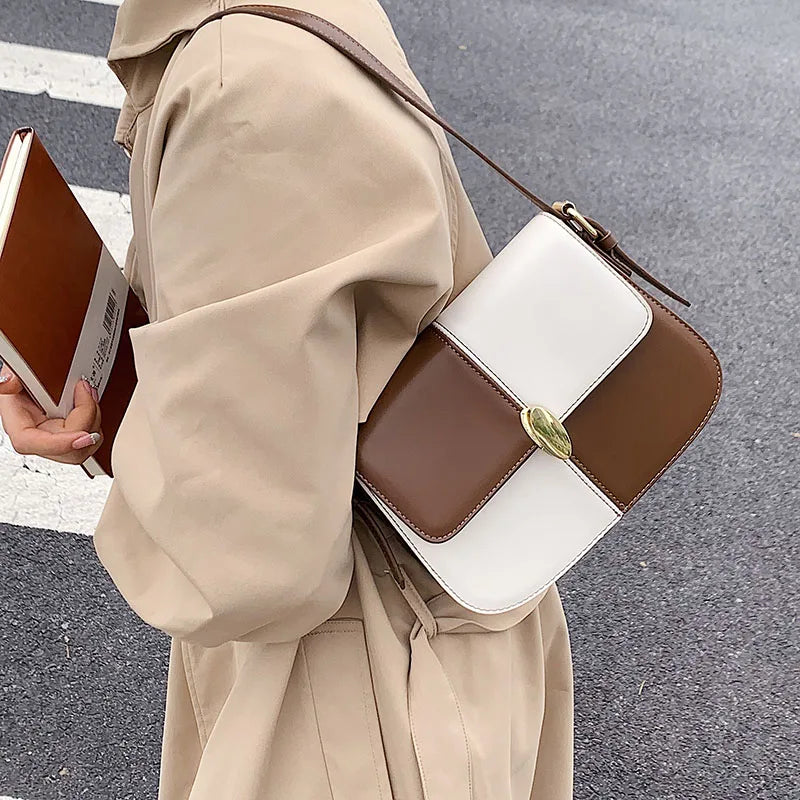 Square Shoulder Bag PU Leather Purses Messenger Bags