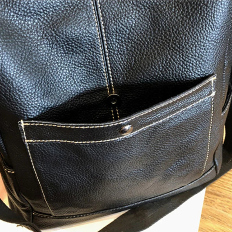 Women PU Leather Large Capacity Backpack Water-proof Travel Bag