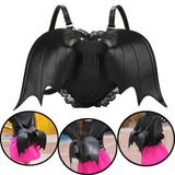 Bat Wing Backpack Goth Punk Leather Daypack Lace Wing Bag
