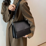 Brown Coffee Crossbody Bag Retro PU Leather Shoulder Bag Women Handbag