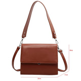 Brown Coffee Crossbody Bag Retro PU Leather Shoulder Bag Women Handbag