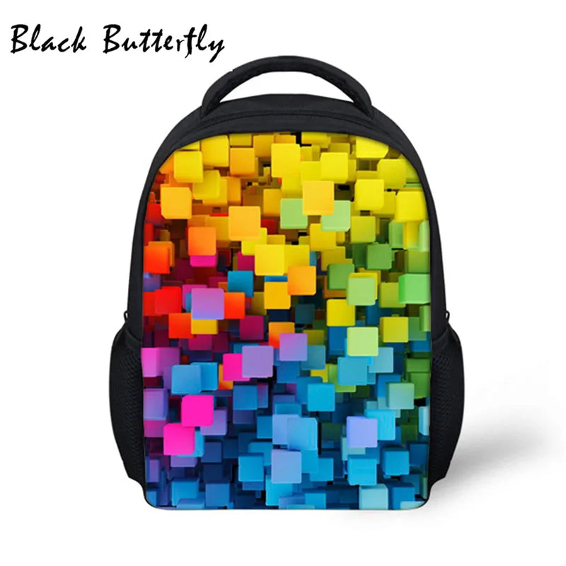 Colorful Pattern Student Backpack Kids School Bag 3-8 Year