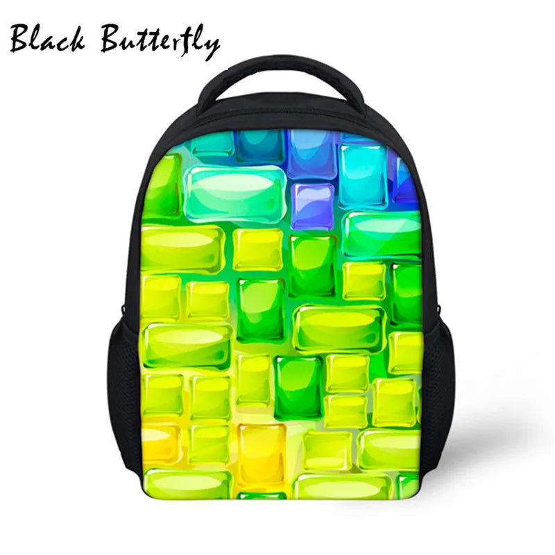 Colorful Pattern Student Backpack Kids School Bag 3-8 Year