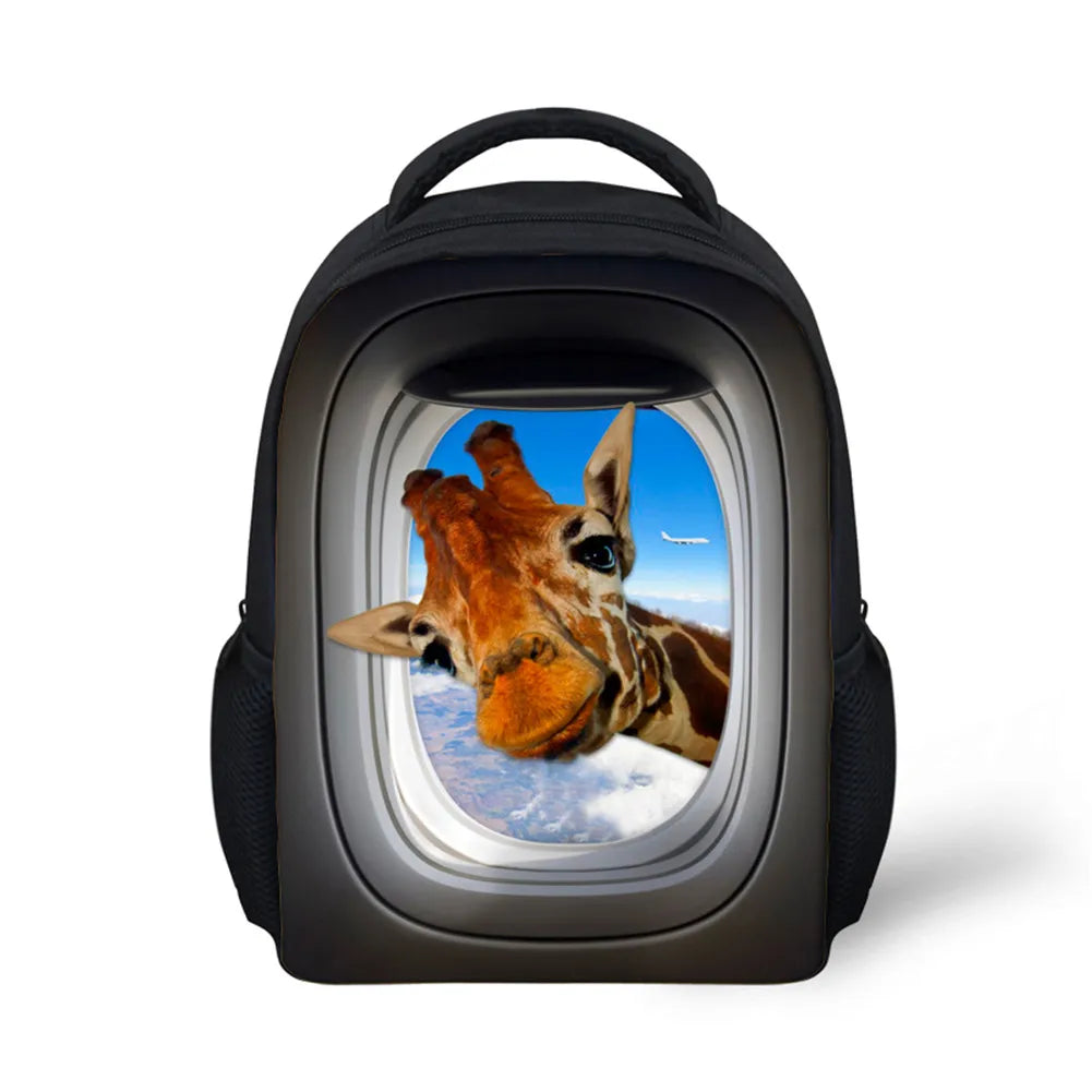 Butterfly Student- Giraffe Pattern Kids School Backpack