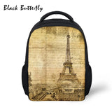 Eiffel Tower Pattern Kids School Backpack