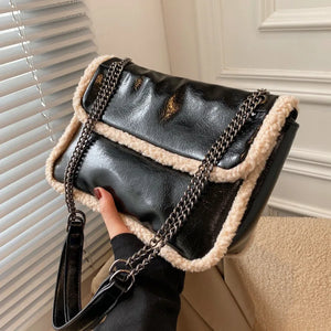 Soft Leather Crossbody Bag Flap Messenger Bag for Women