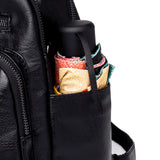 Classic PU Leather Girls Backpack Women Stitching Leather Single Backpack