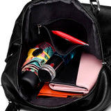 Classic PU Leather Girls Backpack Women Stitching Leather Single Backpack