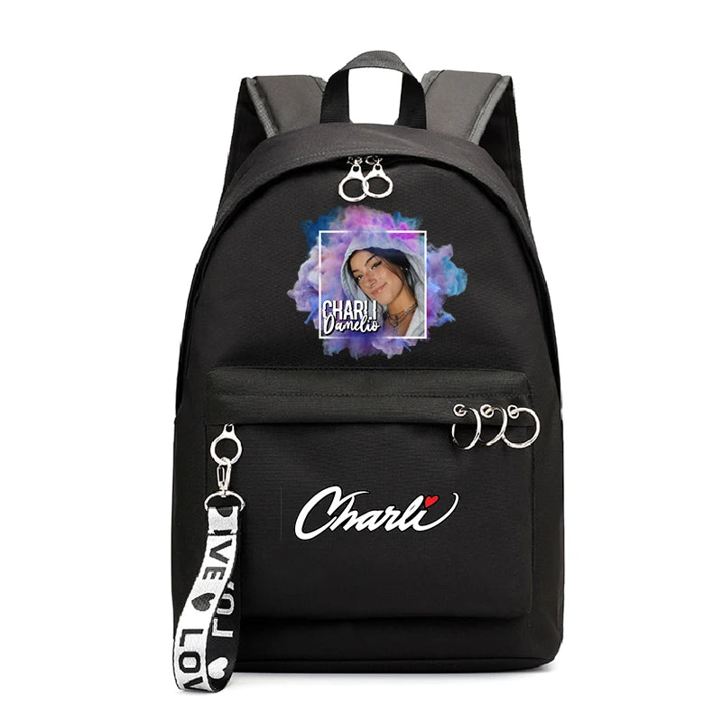 Charli DAmelio Printed Backpack School Bag Rucksack