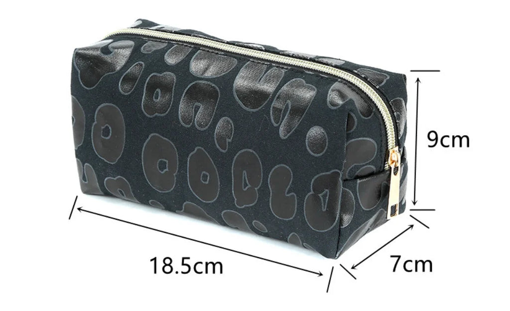 Leopard Print Cosmetic Bag Portable Storage Handbag