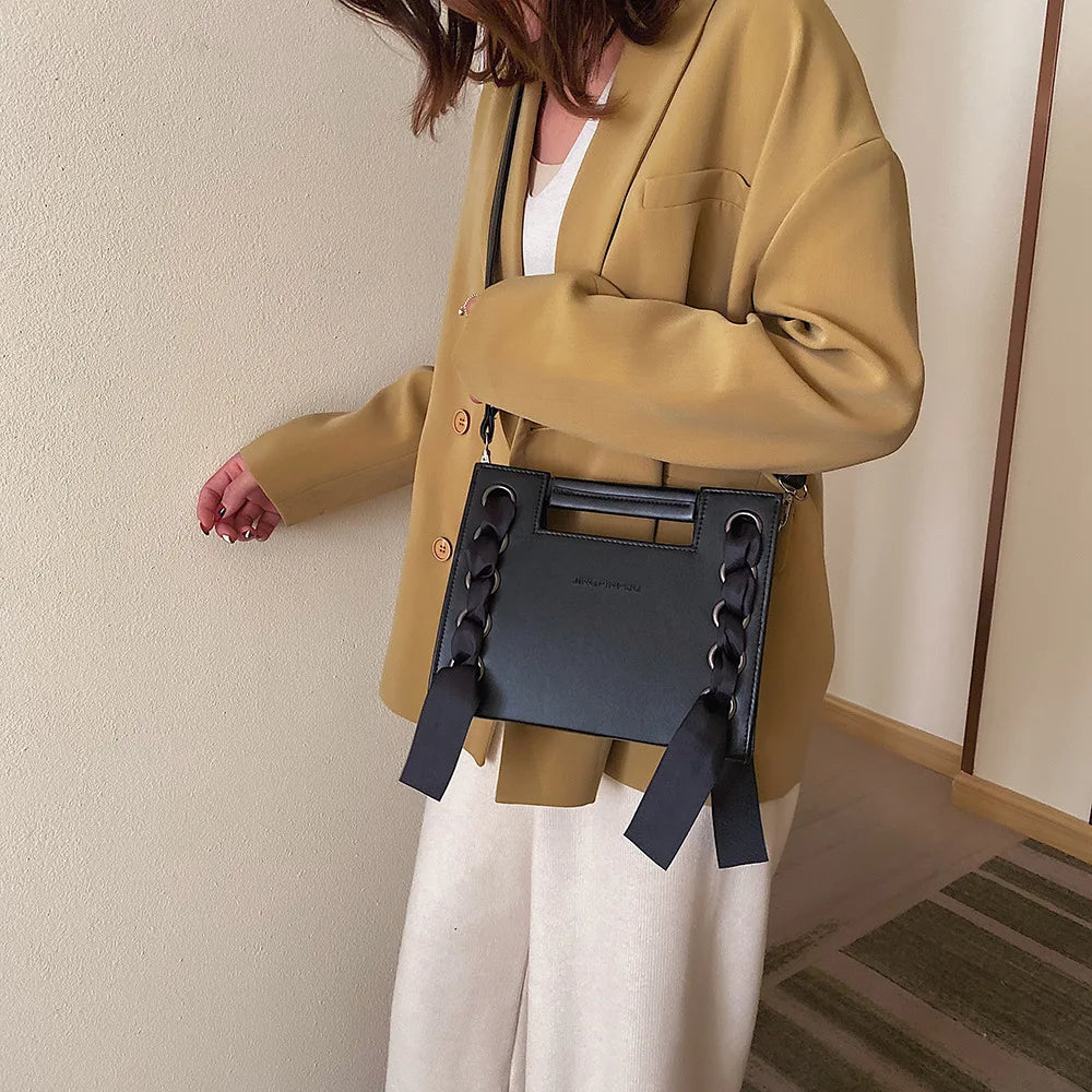 Retro Leather Envelope Bag Small Square Handbag