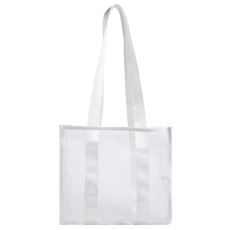 Nylon Mesh Beach Bag Girls Shopper Shoulder Bag Summer Tote Bags For Women