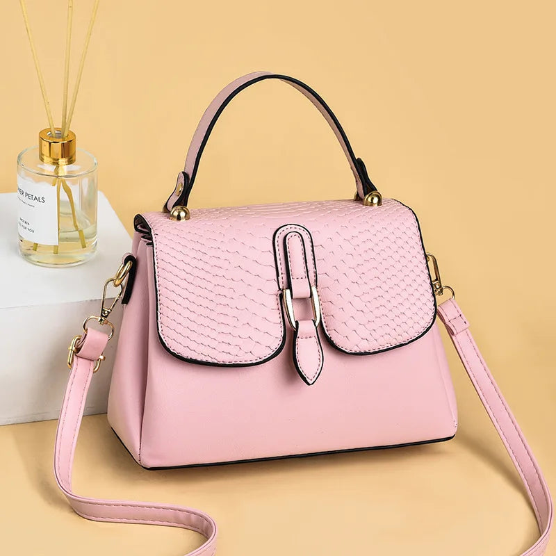 Pink Leather Shoulder Bags Small Chains Flap Bags