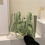 Summer Double-layer Underarm Bag with Hemp Rope Handle