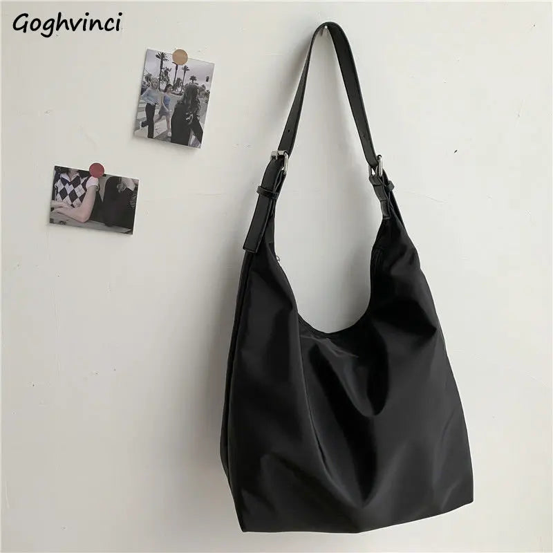 Women Nylon Shoulder Bag Large Capacity Underarm Tote Casual Crossbody Handbag