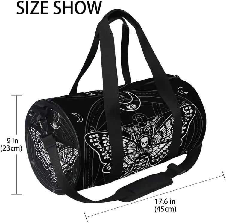 Skull Moth Duffel Bags Magic Skulls Gym Bag Travel Luggage