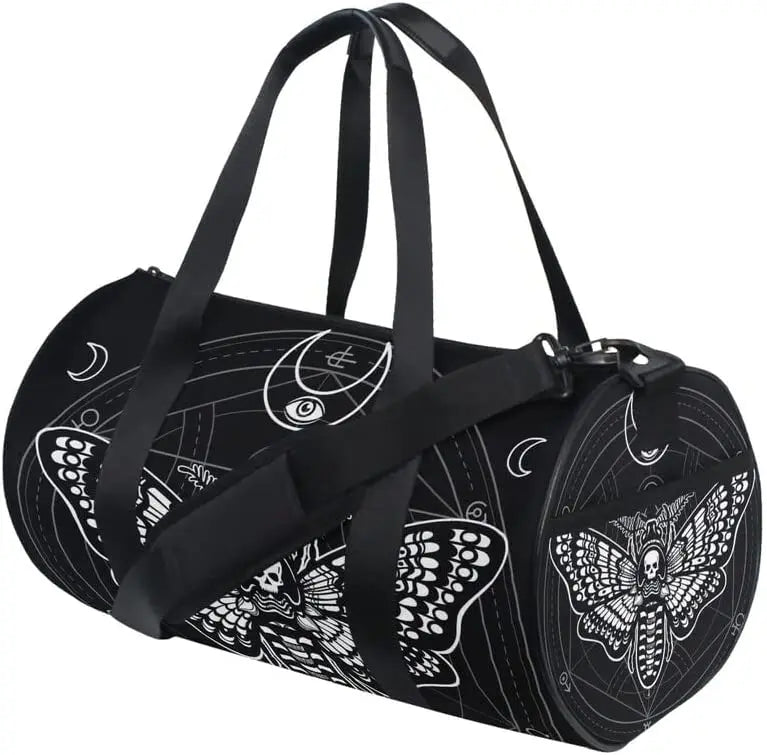 Skull Moth Duffel Bags Magic Skulls Gym Bag Travel Luggage