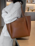 Large Capacity Tote Bag for Women Soft Pu Leather Shoulder Handbag