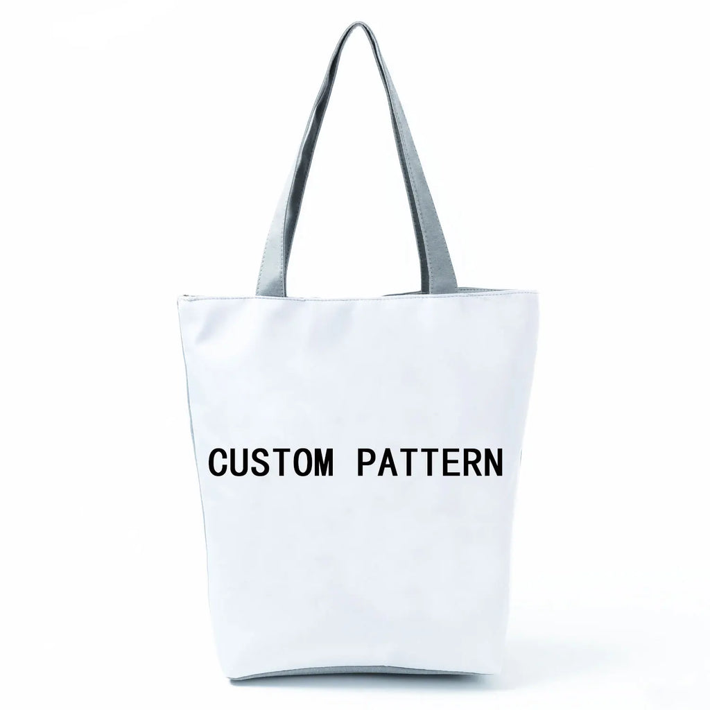 Cat Printed Handbag Eco Friendly Portable Cartoon Animal Tote