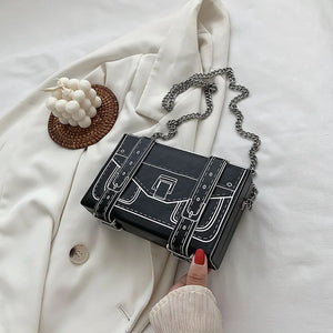 Casual Women Crossbody Shoulder Bag Chain Clutch Purse PU Leather