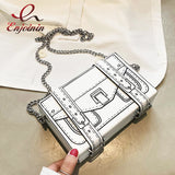 Casual Women Crossbody Shoulder Bag Chain Clutch Purse PU Leather