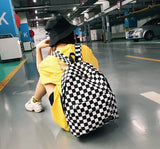 Plaid Student Backpack Large Capacity Lightweight