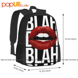 3D Printed Lips Kiss Tumblr Backpack - Large Capacity Schoolbag