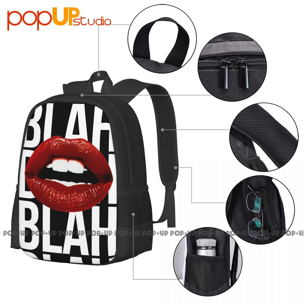 3D Printed Lips Kiss Tumblr Backpack - Large Capacity Schoolbag
