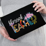 Blessed Teacher Portable Cosmetic Bag Pencil Bag Gift Zipper Beauty Case