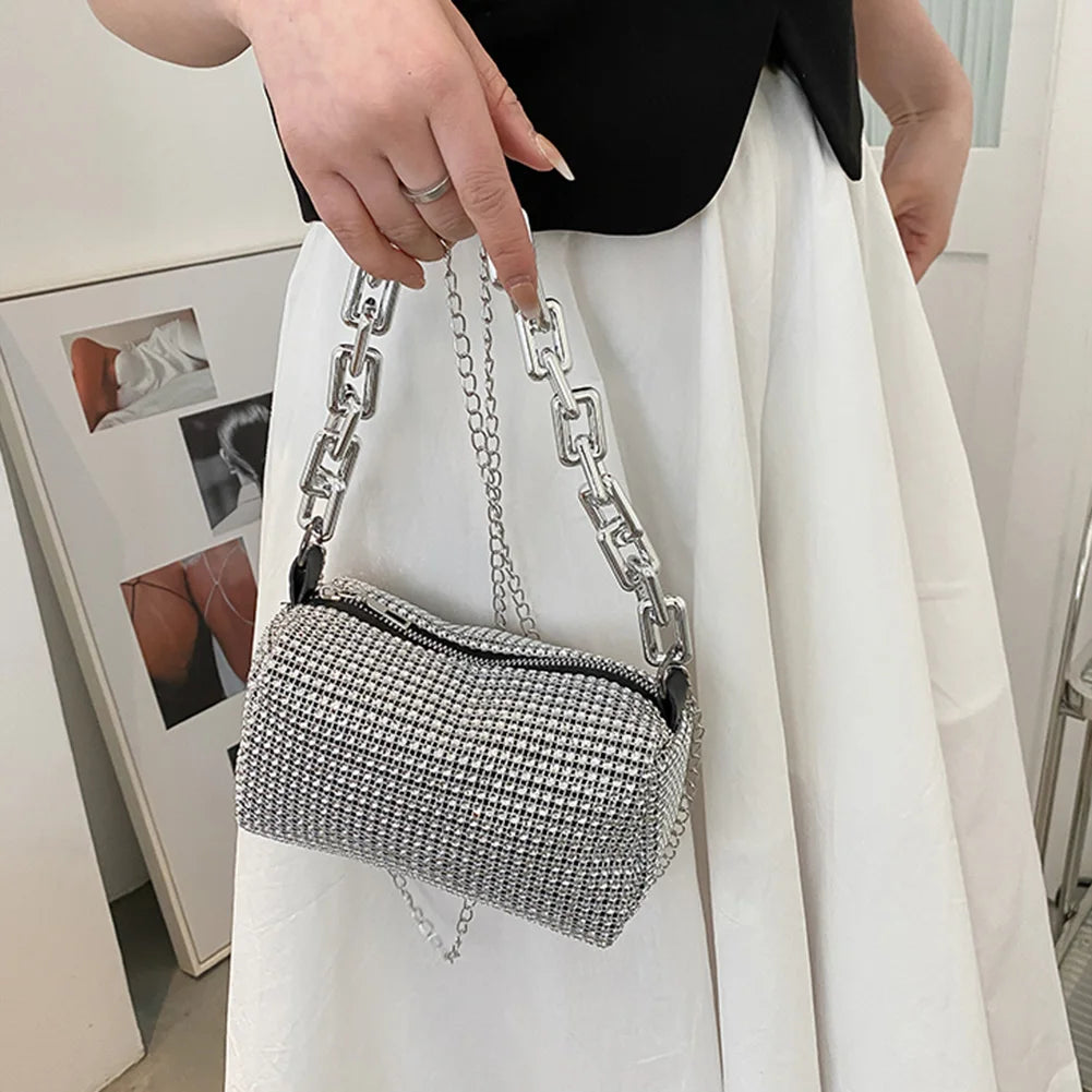 Bling Diamond Small Crossbody Messenger Bag For Women
