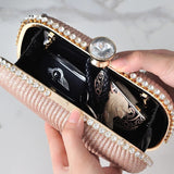 Stripes Evening Clutch Purse Diamond Handbags Small Phone Bag