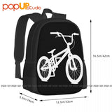 Bmx Silhouette Boys Girls Stunt Bicycle Cycle Backpack Large Capacity Print