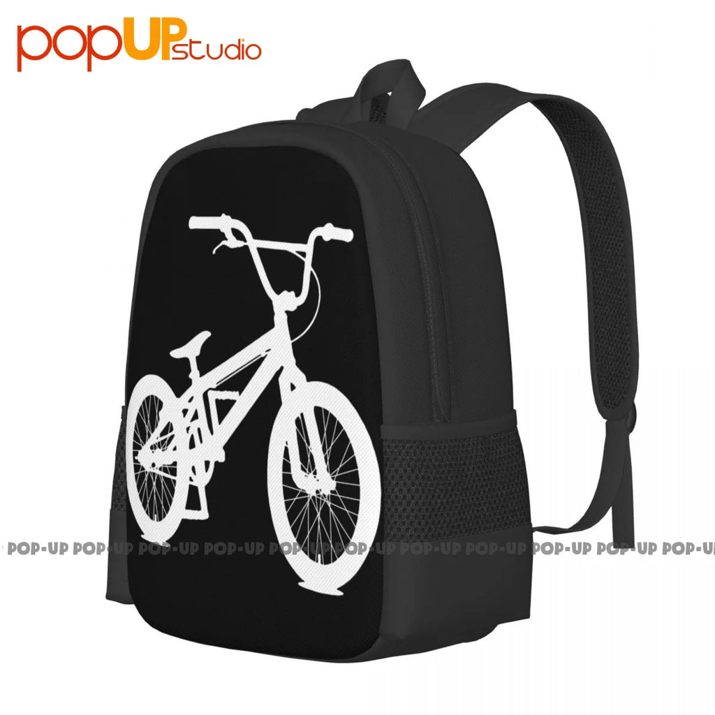 Bmx Silhouette Boys Girls Stunt Bicycle Cycle Backpack Large Capacity Print