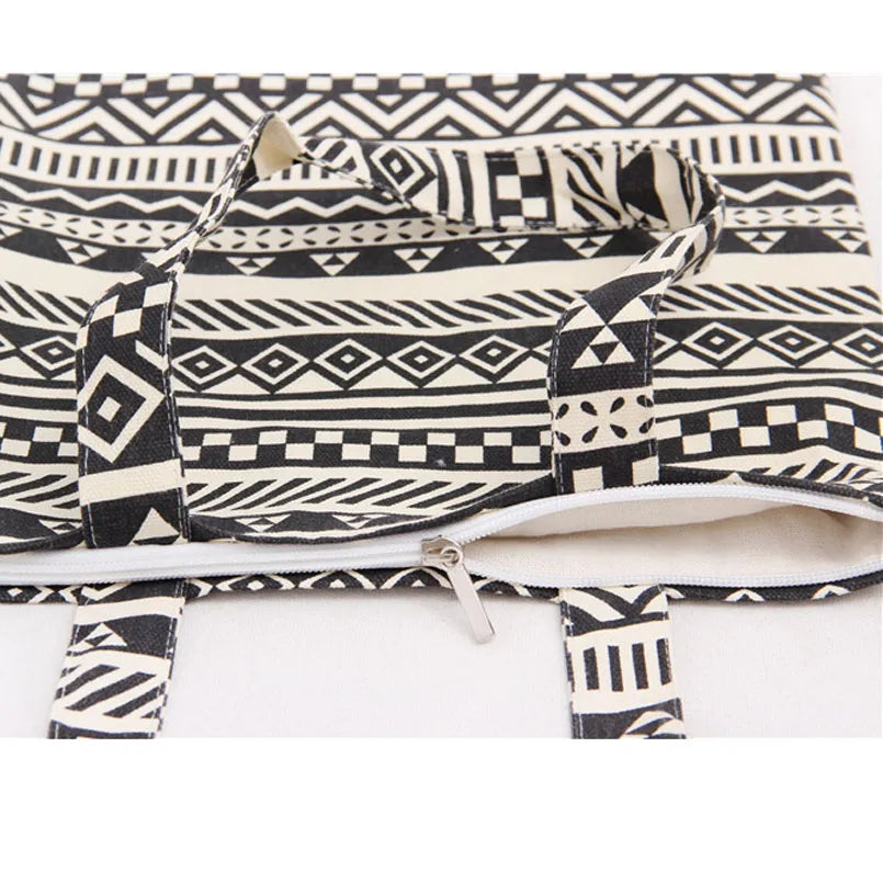 Boho Striped Women Shoulder Bag High Cotton Travel School Books Bags