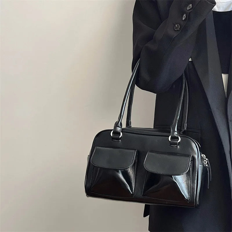 Bolsa Women's Retro Texture Shoulder Bag High-capacity Handbag