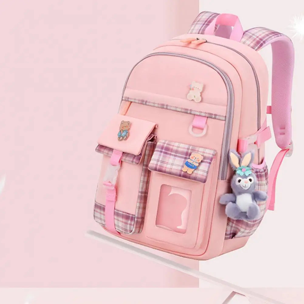Smooth Zipper Spacious School Bag for Primary Students