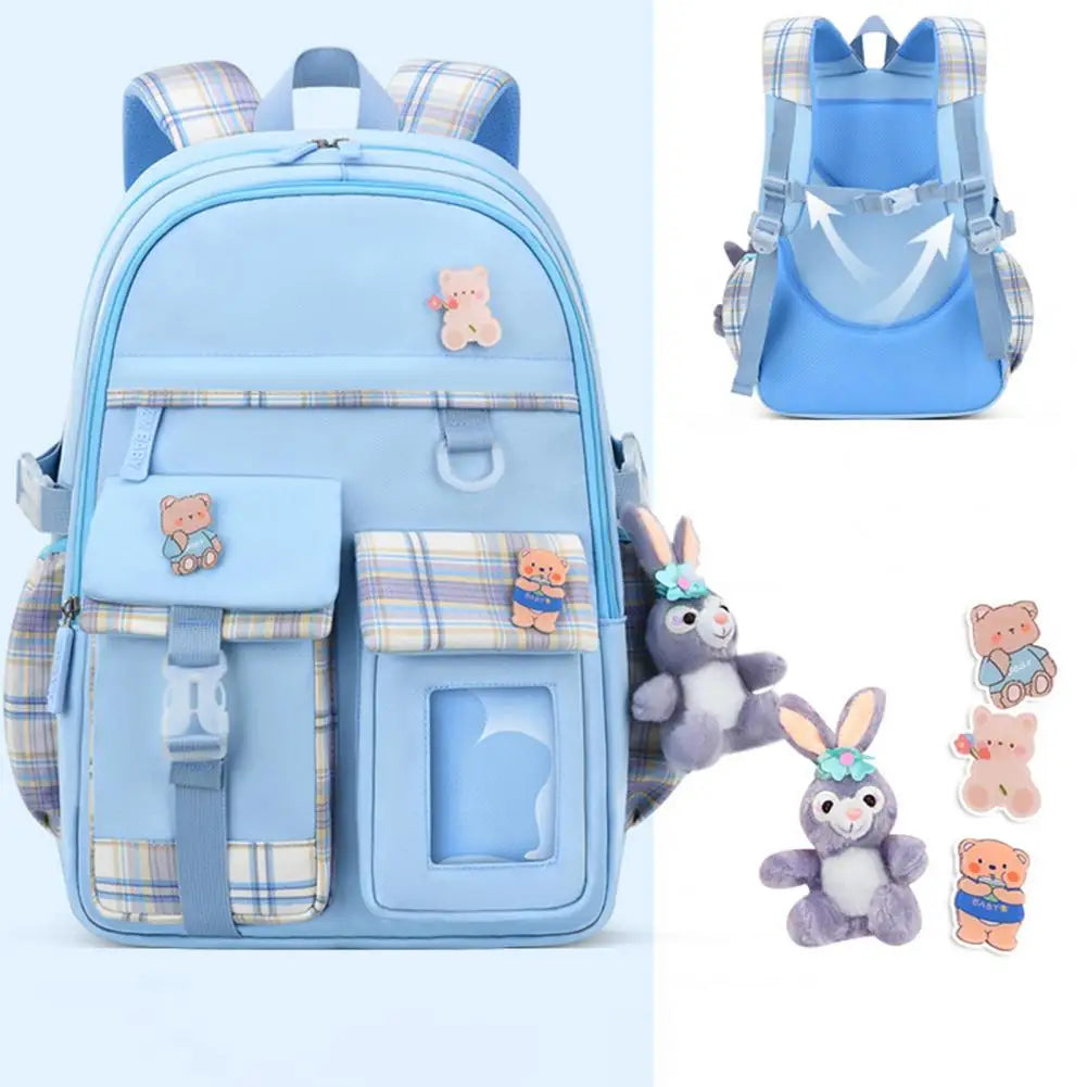 Smooth Zipper Spacious School Bag for Primary Students
