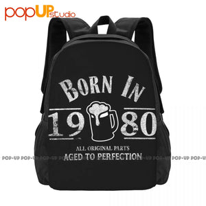 1980 Born 40th Year Birthday Age Backpack Large Capacity Bookbag