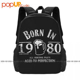 1980 Born 40th Year Birthday Age Backpack Large Capacity Bookbag