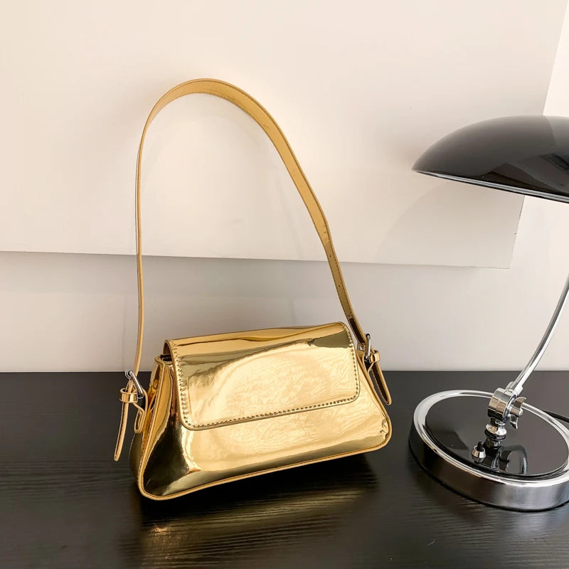 Boston Bright Leather Underarm Shoulder Bag Women's Handbag