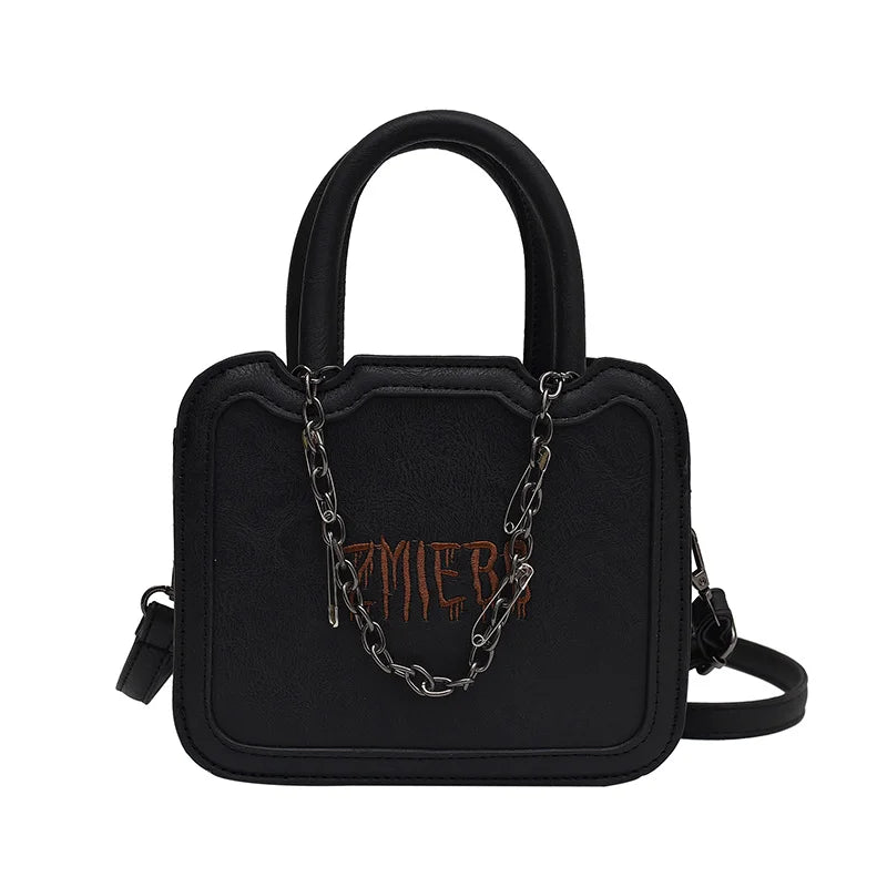 Boston Leather Women's Shoulder Bag Crossbody Handbag Chain Messenger Tote Bag