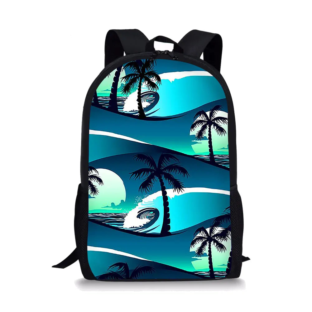 Botany Printing Backpack for School Girls Travel Bag
