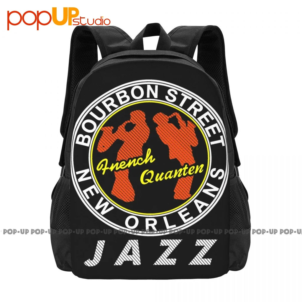 Bourbon Street Jazz Backpack Large Capacity Print Gym Bag