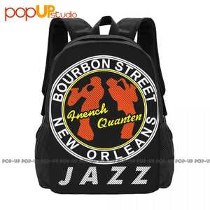 Bourbon Street Jazz Backpack Large Capacity Print Gym Bag