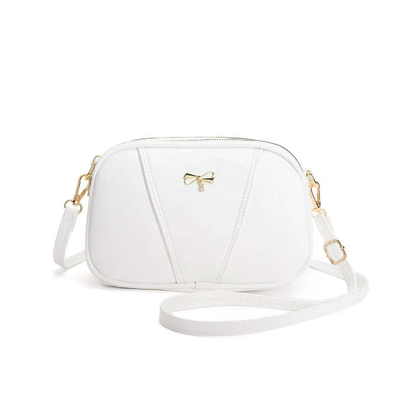 Bow PU Leather Shoulder Bag Women Ladies Messenger Purses Phone Bag Casual FLAP