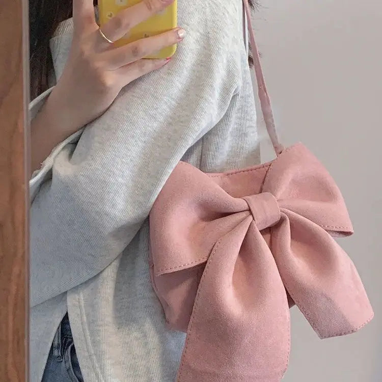 Bow Women's Underarm Bag Casual Hot Girls Shoulder Bags Solid Ladies Tote Purse