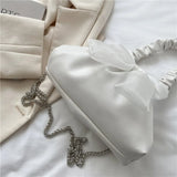 Bow Handbag Crossbody Bags for Women Pleated Shoulder Bag Wedding Party Evening