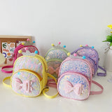 Bow Sequins Children's Bag Princess PU Backpack Kindergarten Girl Backpack